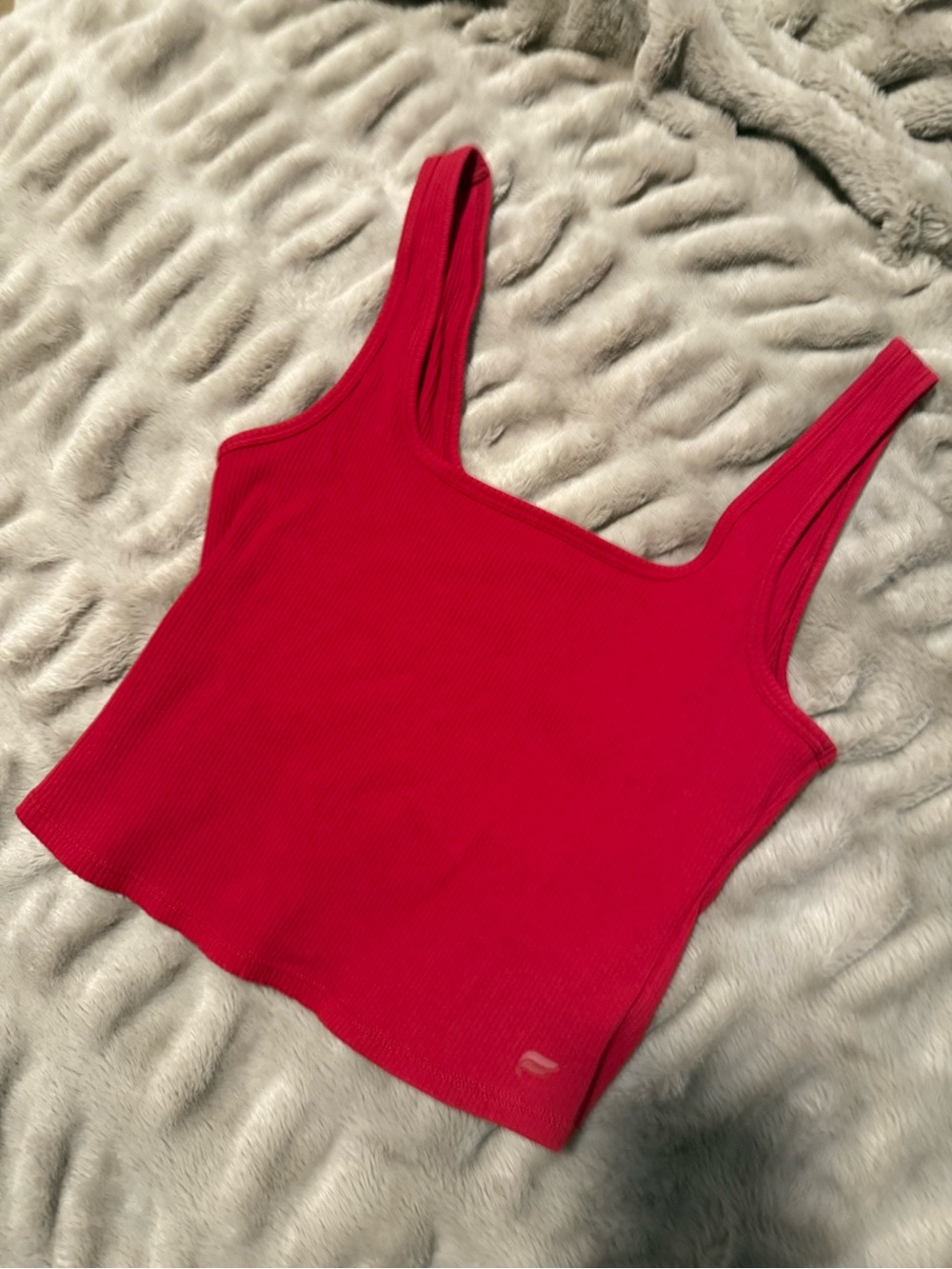 Fabletics Red Ribbed Tank Top – Size Large – Never Worn
